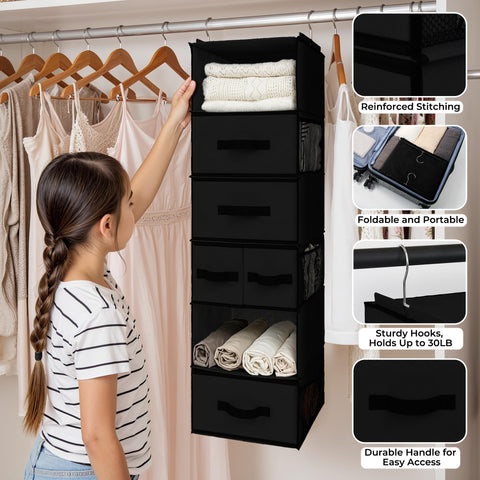 GRANNY SAYS hanging closet organizer six side pockets keeping small items handy