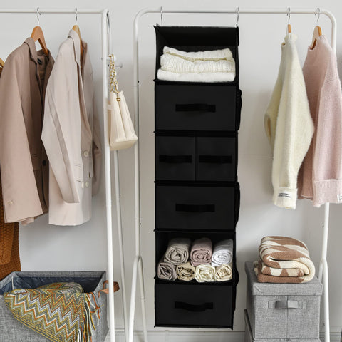 GRANNY SAYS hanging closet organizer stores clothes, underwear, and accessories