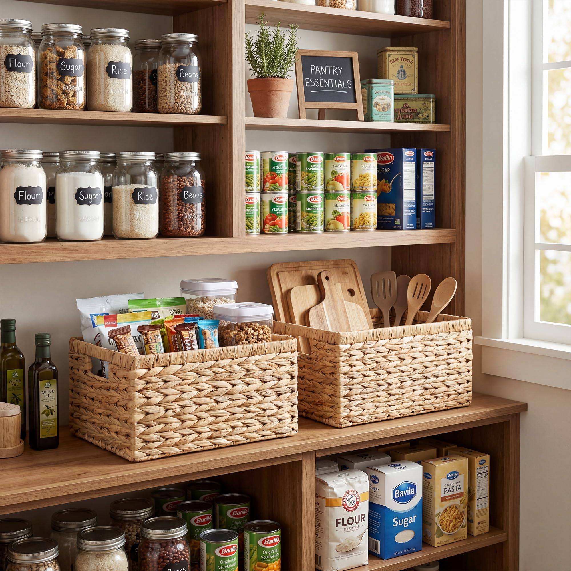 GRANNY SAYS laundry basket keeps laundry organized while adding natural charm.