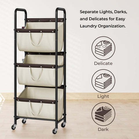 GRANNY SAYS laundry sorter with wheels and locking casters, keeps items secure when parked