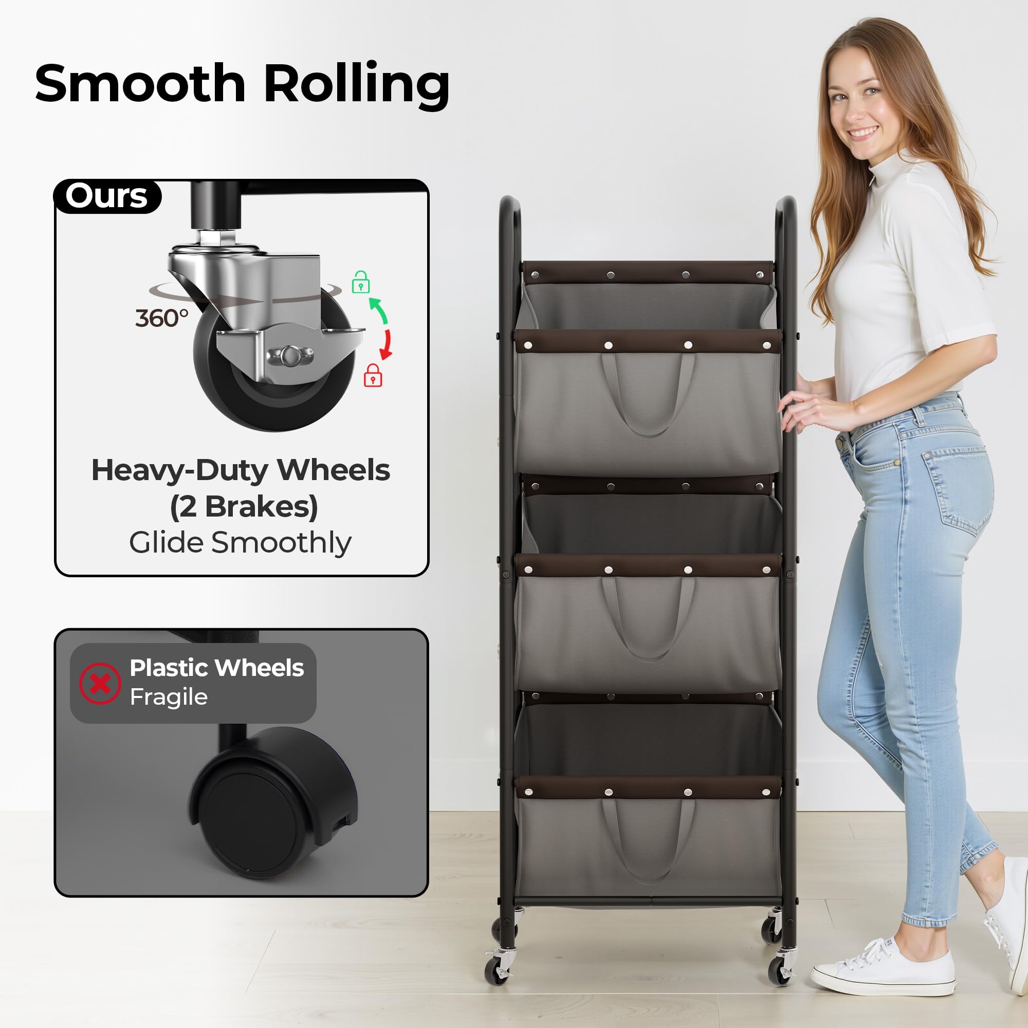 GRANNY SAYS lockable casters provide stability when stationary