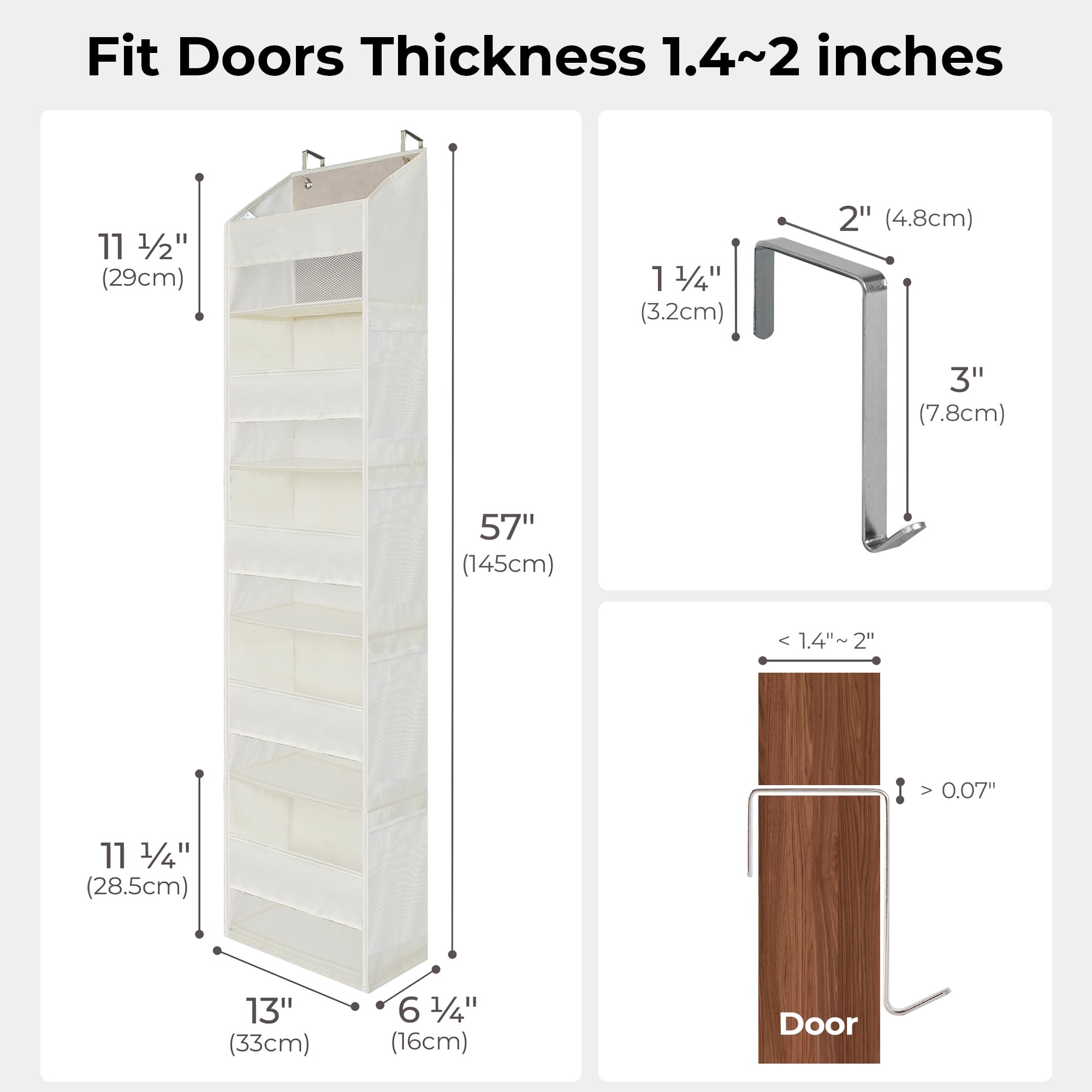 GRANNY SAYS Over the Door Organizer 45 lb capacity for everyday use.