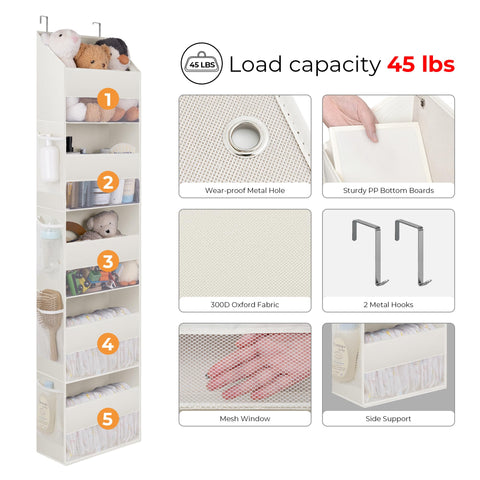 GRANNY SAYS Over the Door Organizer dimensions 13l-6w-57h maximize vertical storage.