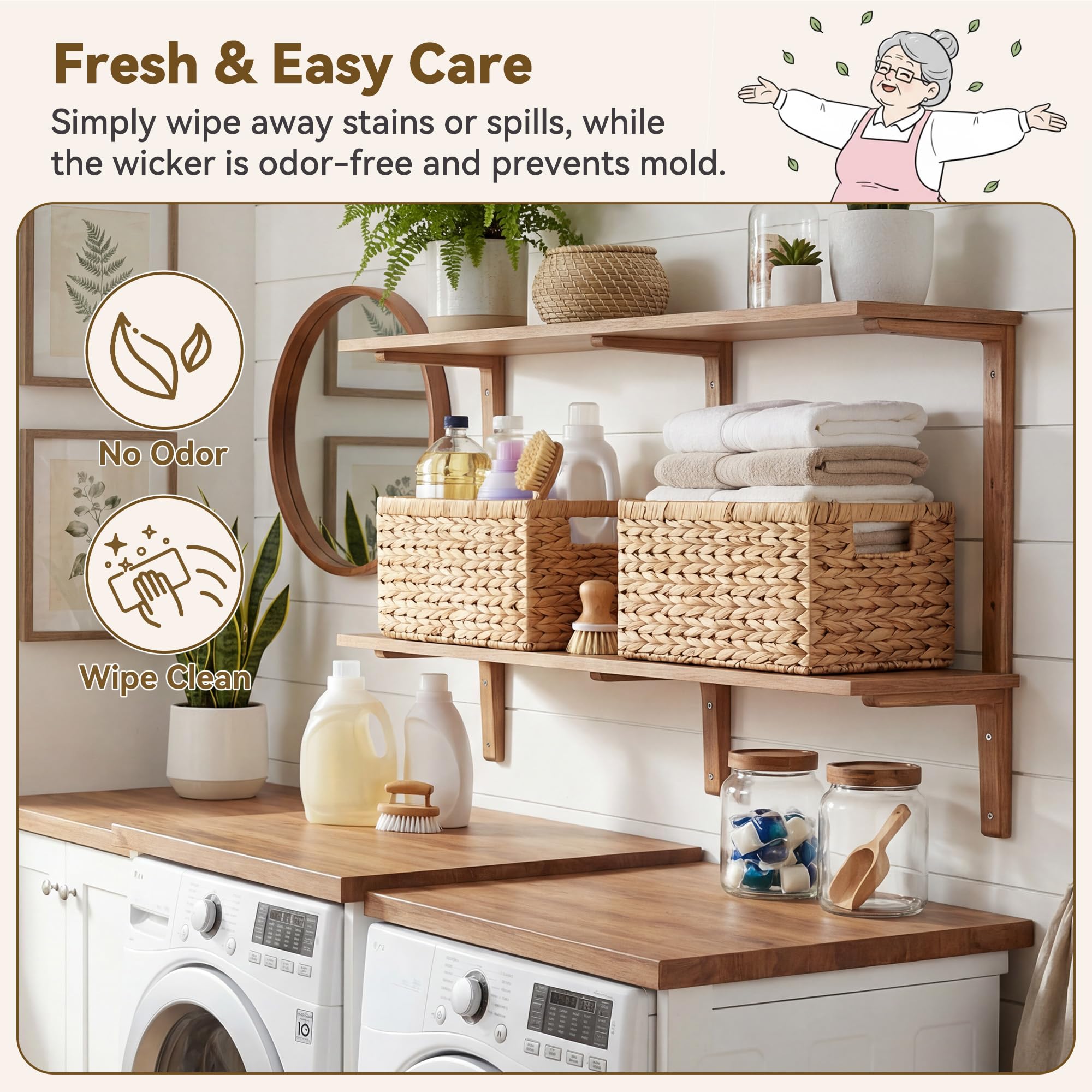 GRANNY SAYS pantry basket helps declutter kitchen corners with neat stacking.