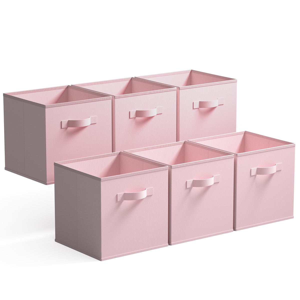 GRANNY SAYS pink cube storage bin front view for neat shelf organization