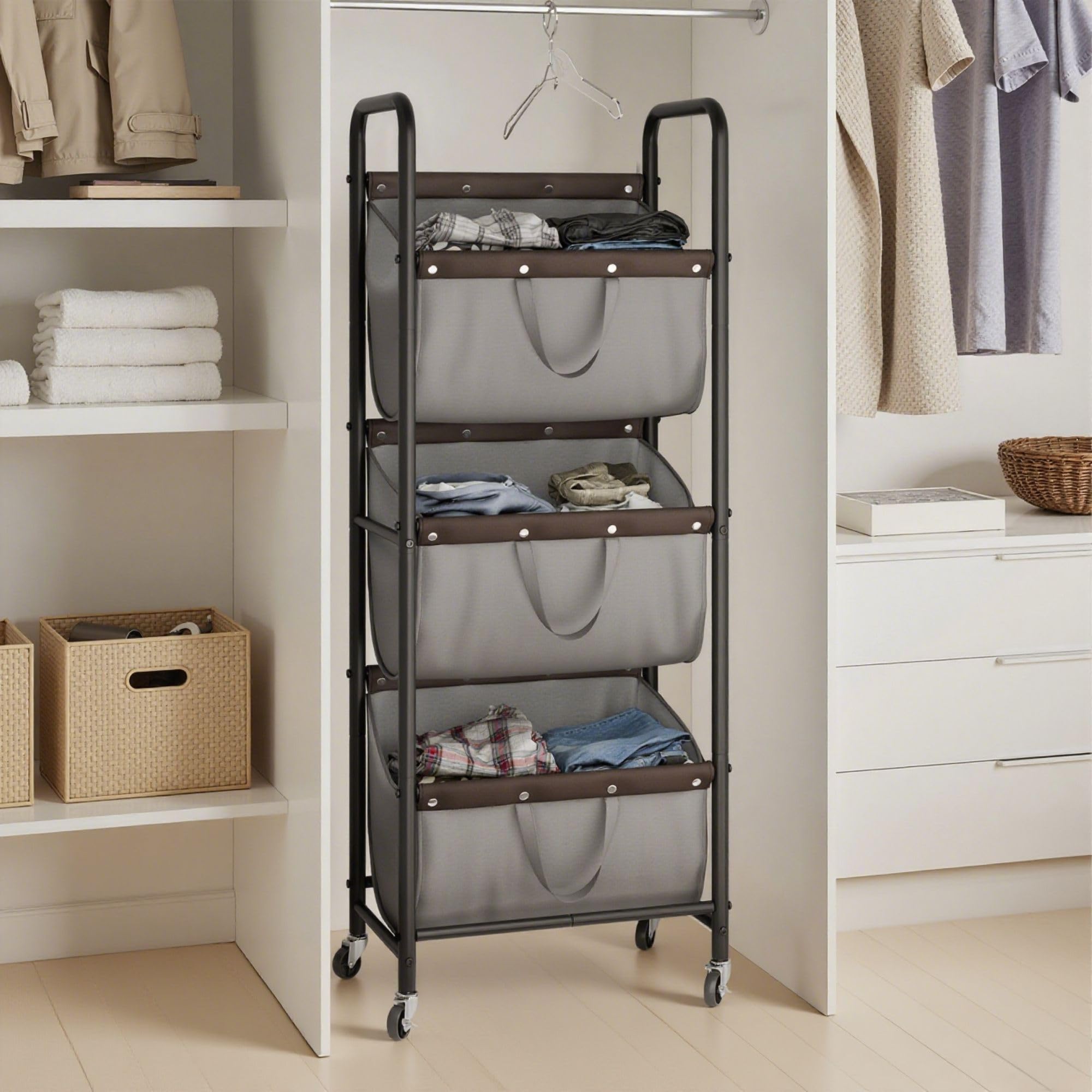 GRANNY SAYS rolling laundry cart with wheels for smooth movement