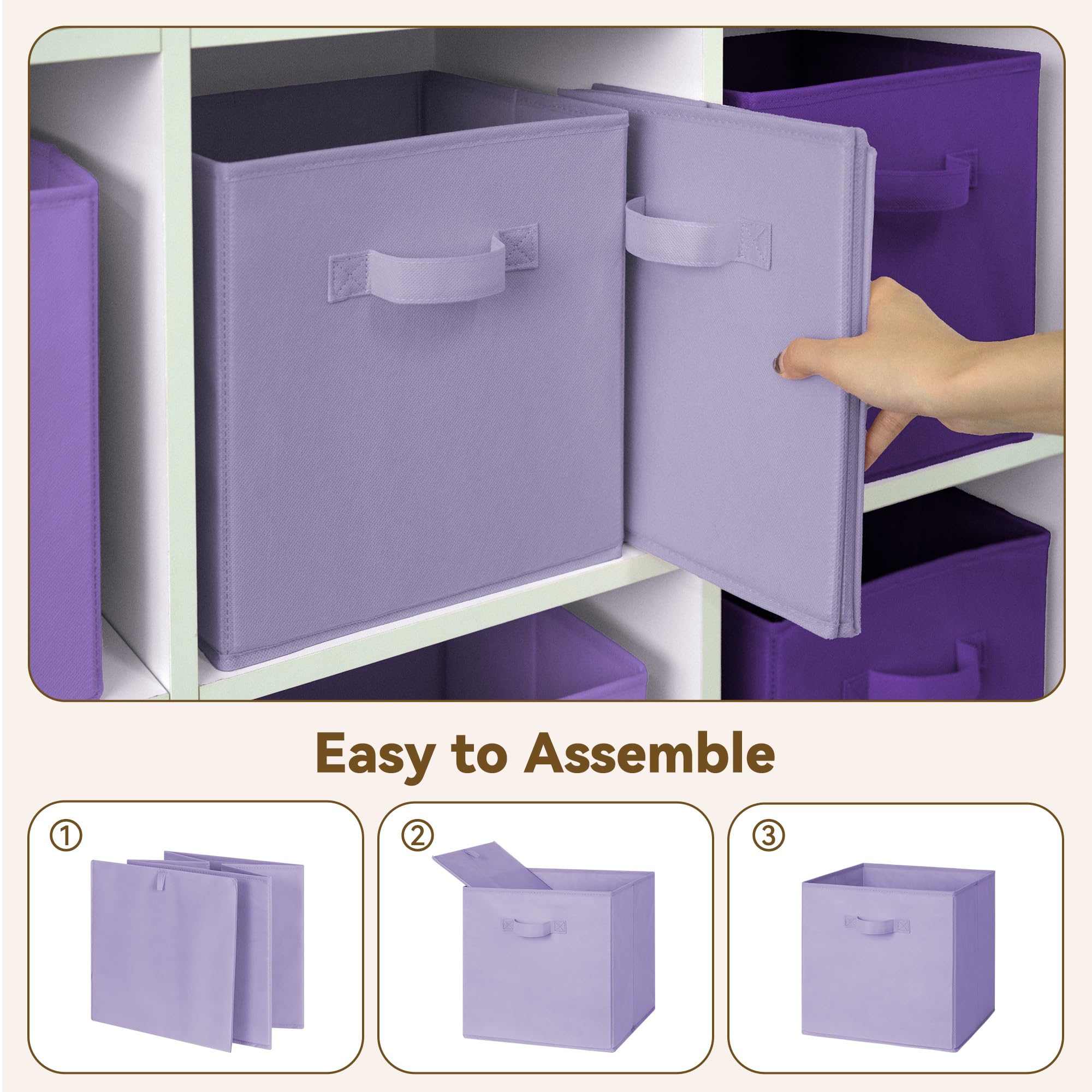 GRANNY SAYS shelf-friendly design in purple gradient complements closets and playrooms.