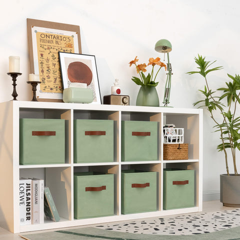 GRANNY SAYS foldable fabric bins fit cube cabinets.