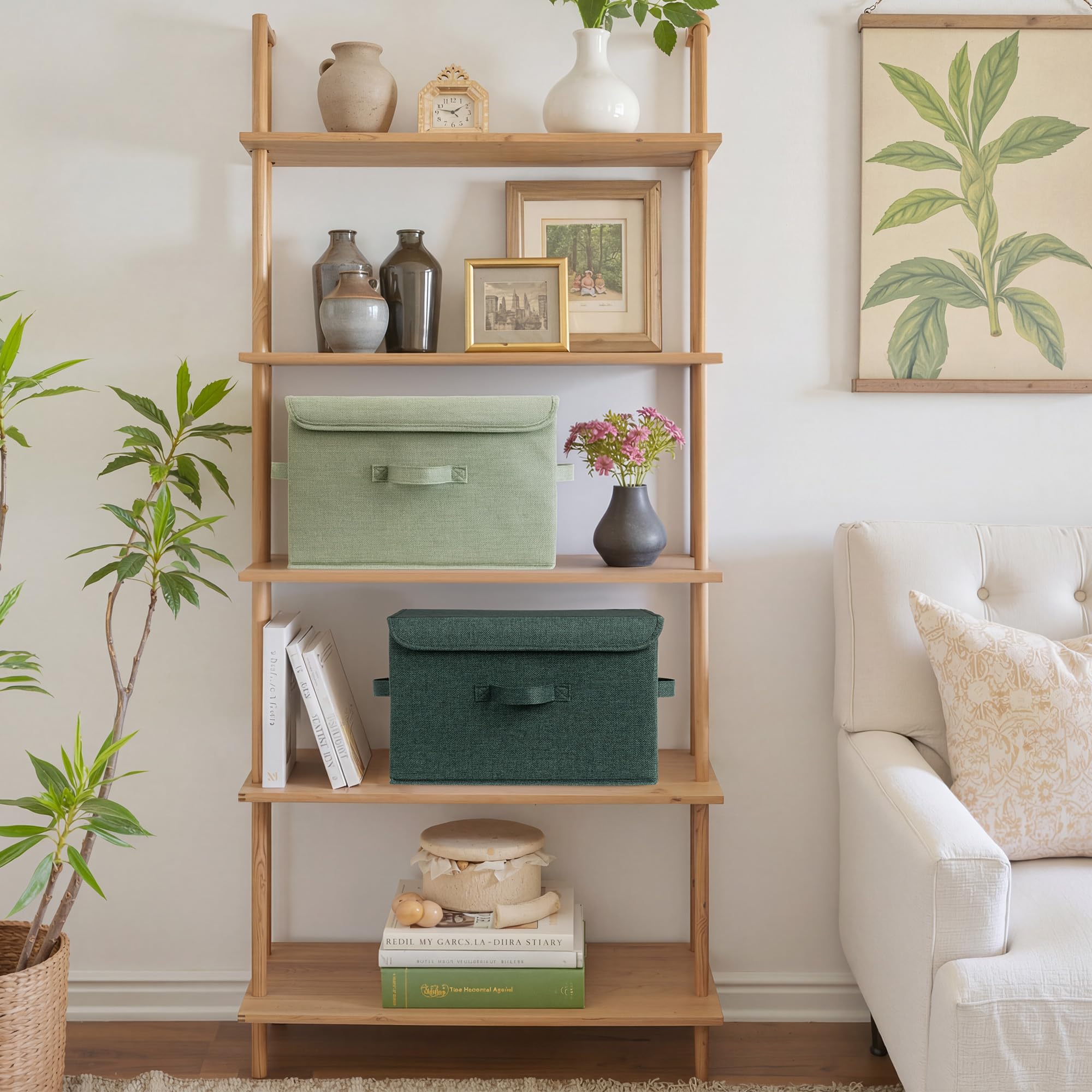 GRANNY SAYS storage basket with lid, dark green, keeps dust out
