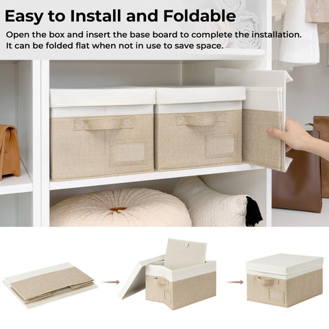 GRANNY SAYS storage basket with lid stackable on a shelf to save space
