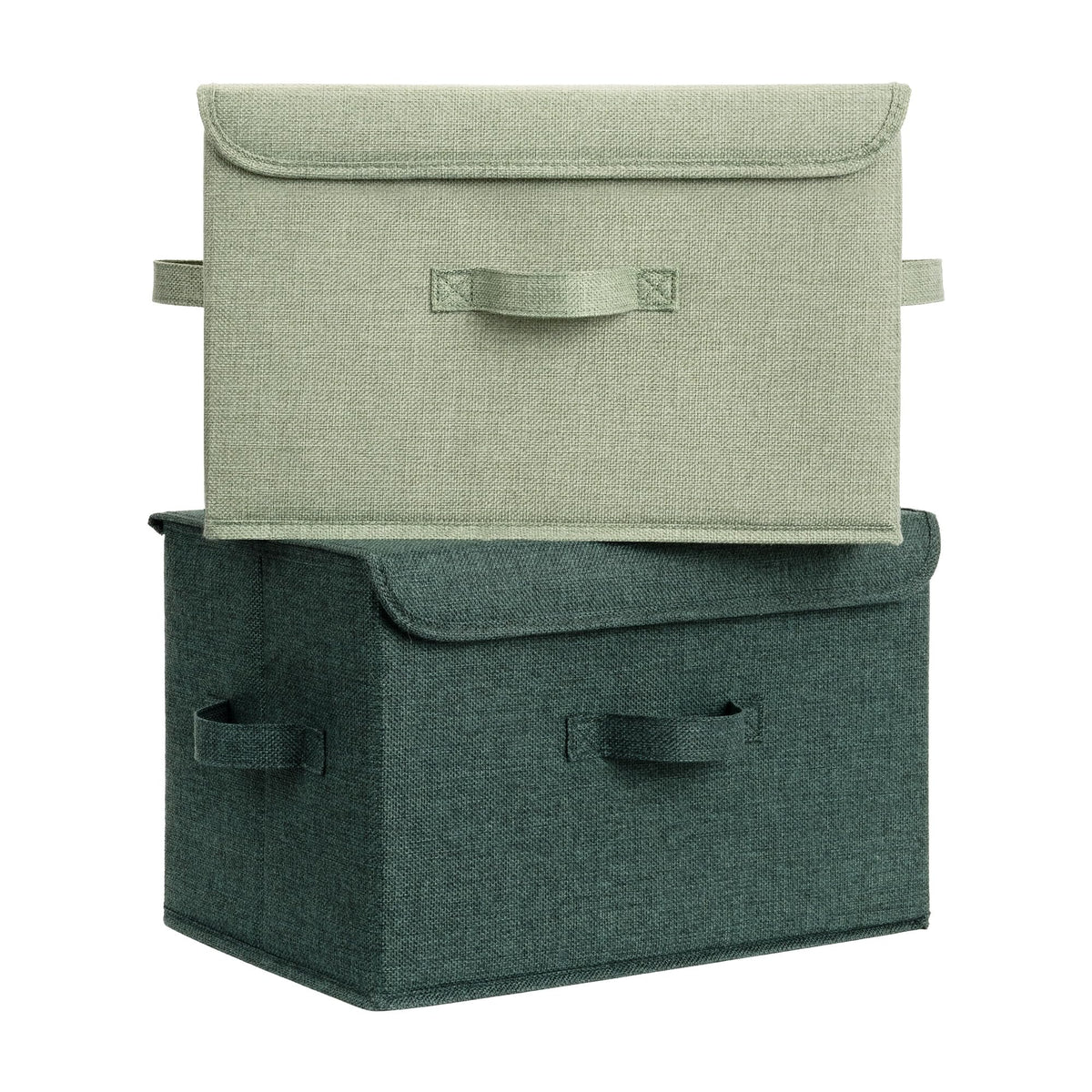 GRANNY SAYS storage basket with lid, sage green, ideal for clothing storage
