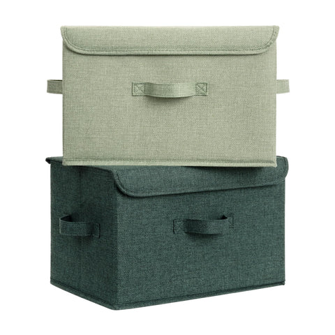 GRANNY SAYS storage basket with lid, sage green, ideal for clothing storage