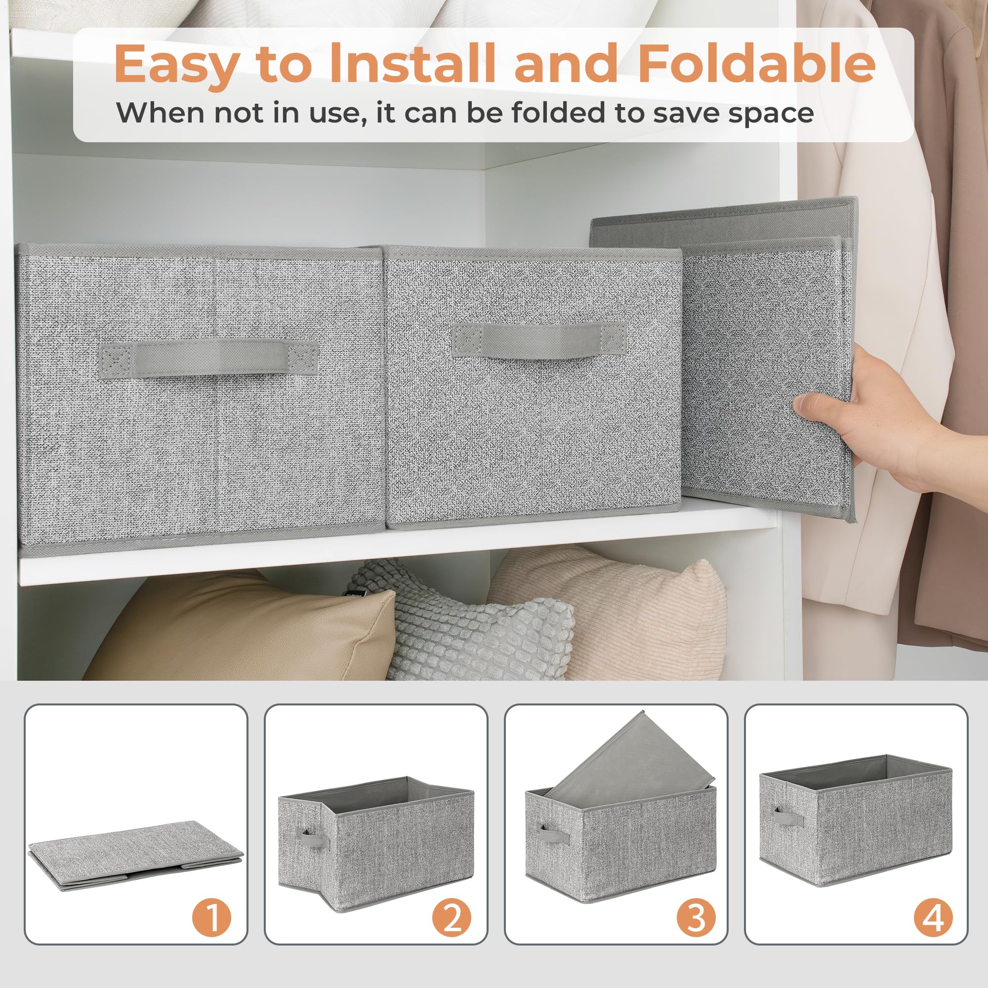 GRANNY SAYS storage baskets folded flat save space when not in use.