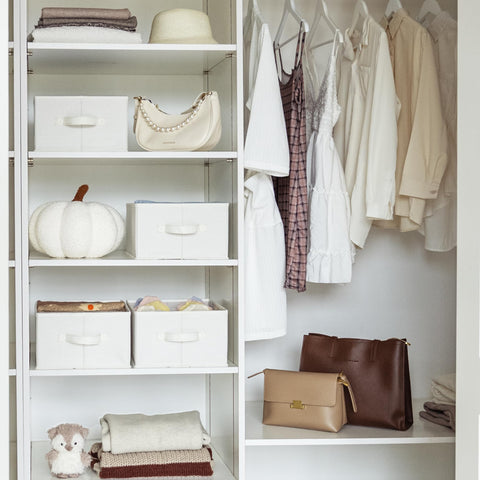 GRANNY SAYS wardrobe organizer easy-to-assemble system speeds organization.