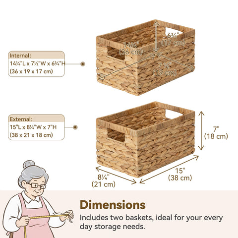 GRANNY SAYS water hyacinth woven basket offers sturdy storage with stylish texture.