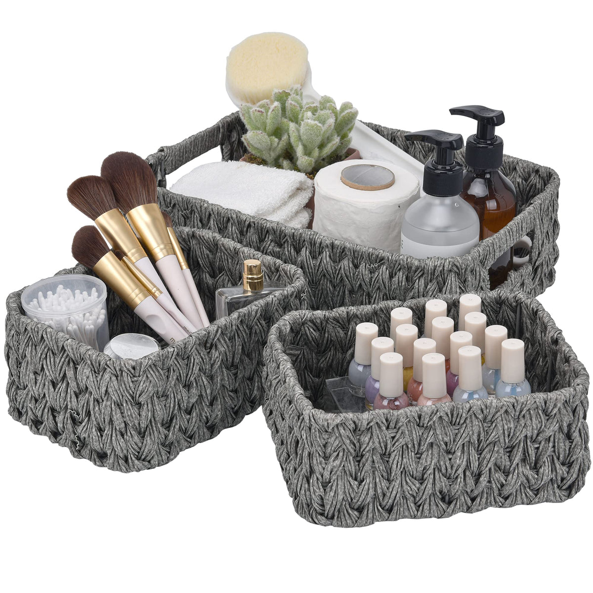 GRANNY SAYS wicker basket large entryway keeps essentials neatly organized