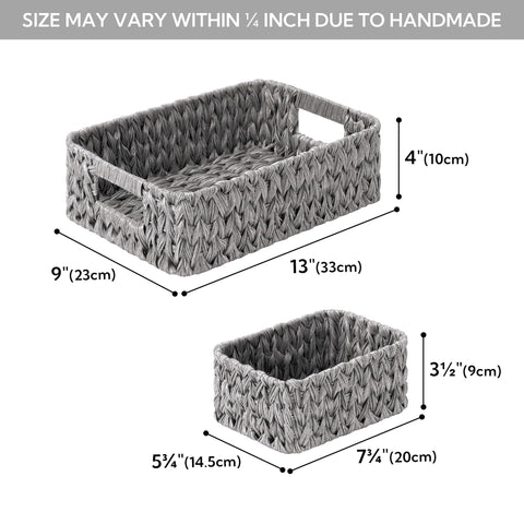 GRANNY SAYS wicker basket nestable design saves space when not in use