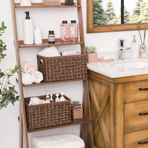 GRANNY SAYS wicker storage baskets handles provide easy transport between rooms.