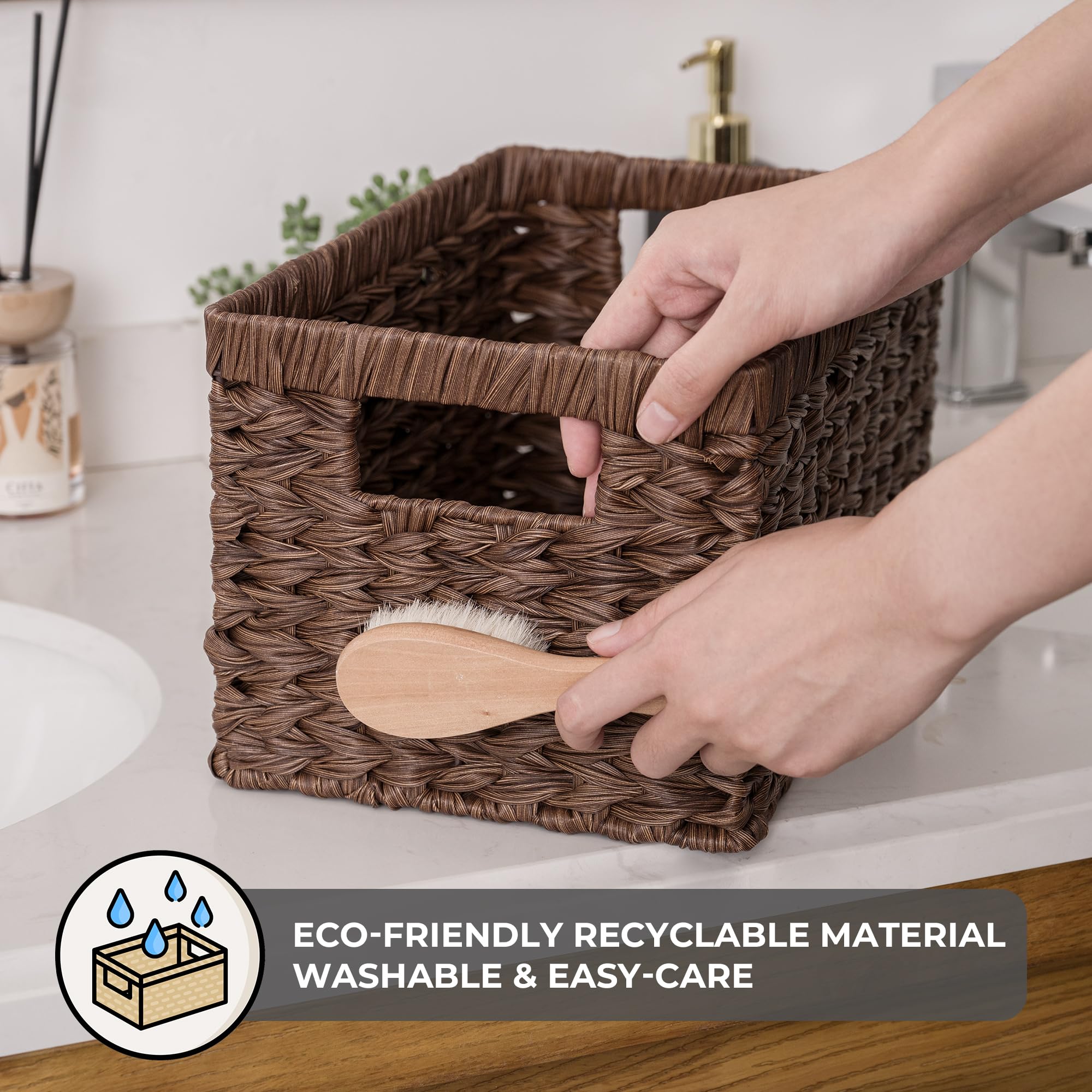 GRANNY SAYS on-shelf storage proves versatile for towels, toys, or snacks.