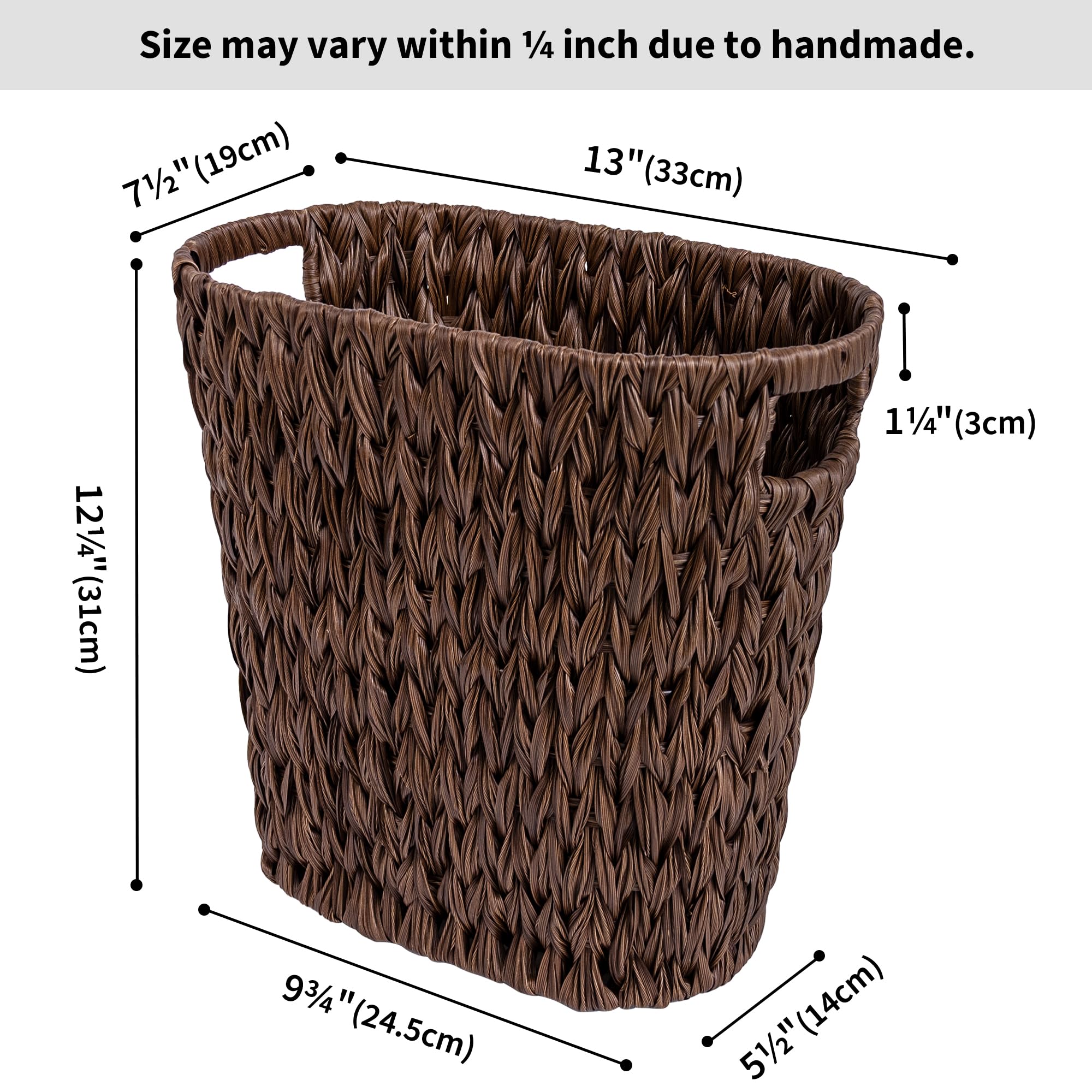 GRANNY SAYS wicker waste basket with side handles for portable use