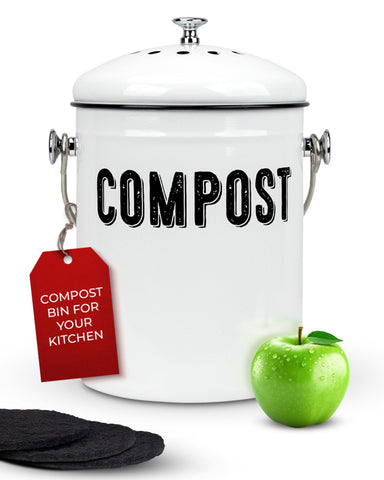 Granrosi countertop compost bin with lid for convenient daily scraps