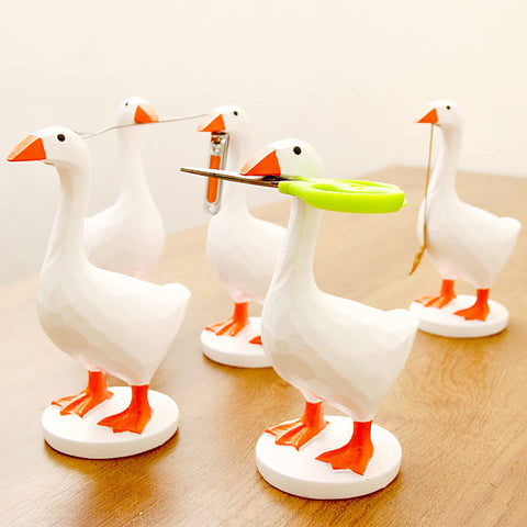 GRAPMKTG goose desk decor adds cute charm while keeping small metal items organized.