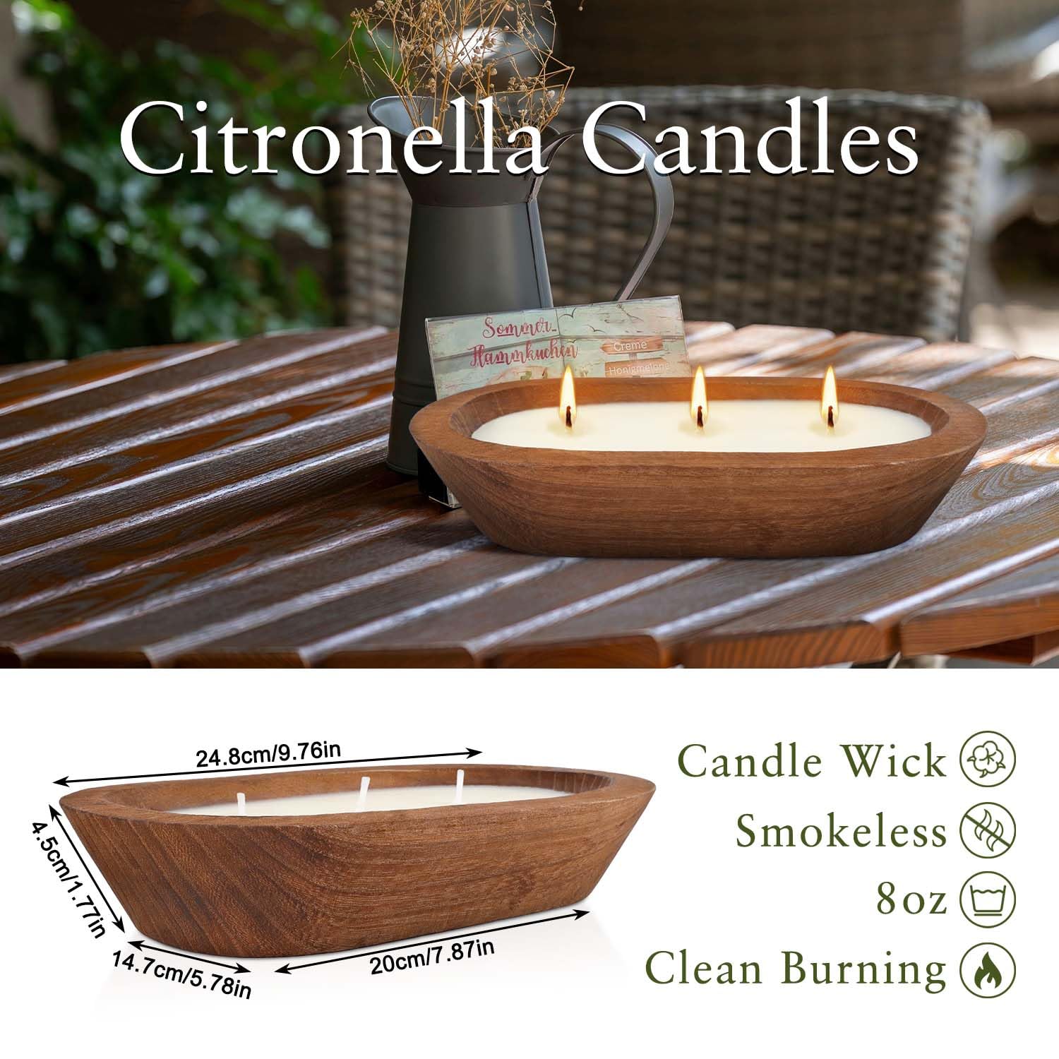 Grcdoyvl citronella candle smokeless design reduces smoke for indoor use