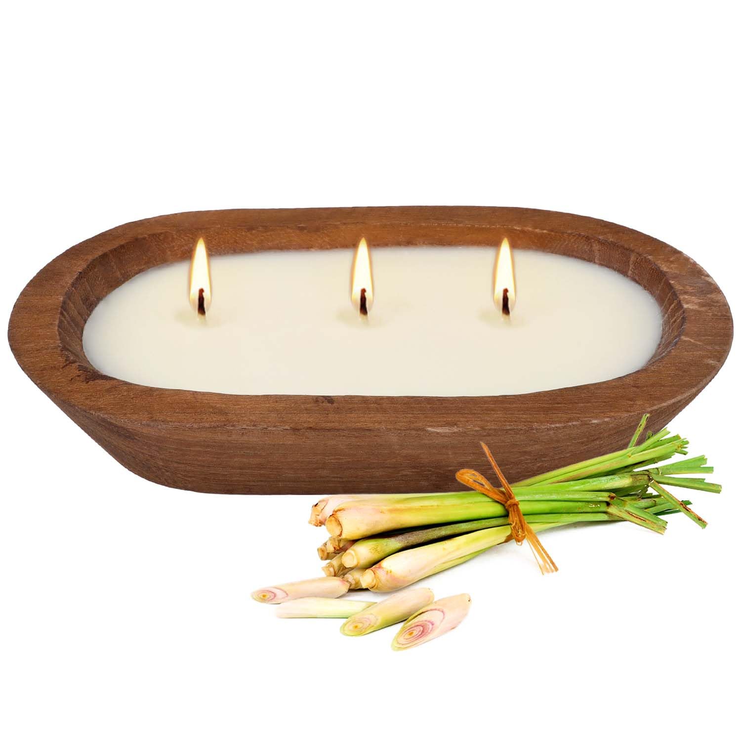 Grcdoyvl citronella candle triple-wick close-up for even burn and fuller glow