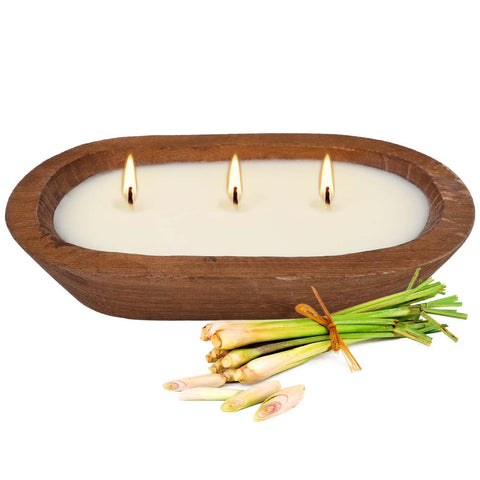 Grcdoyvl citronella candle triple-wick close-up for even burn and fuller glow
