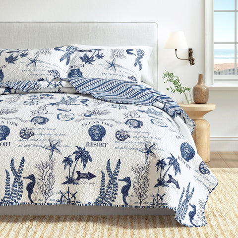 Great Bay Home all-season coastal quilt suits year-round comfort and style.
