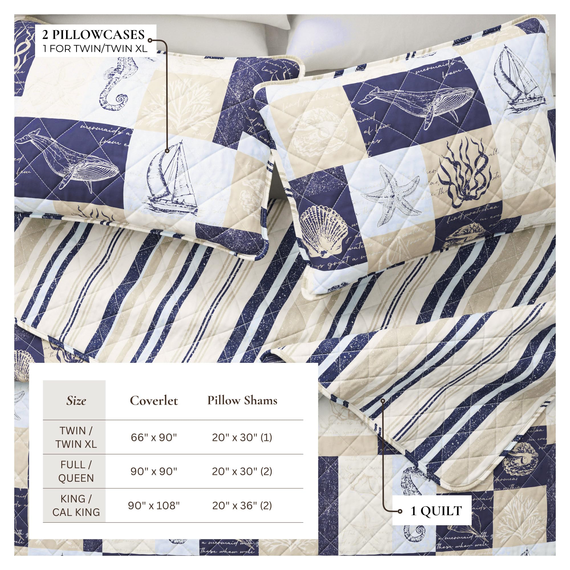 Great Bay Home full/queen quilt size 90x90 inches for bed coverage