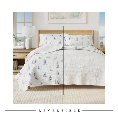 Great Bay Home coastal quilt stitch detail—quality construction and nautical flair.