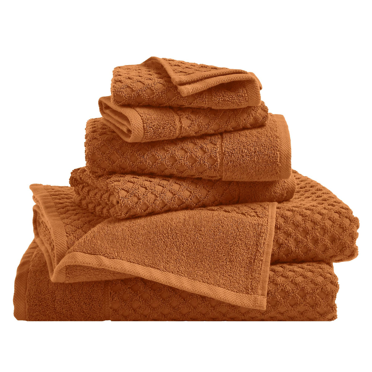 Great Bay Home Diamond Waffle Towels Set: luxuriously textured and quick-drying for daily routines.