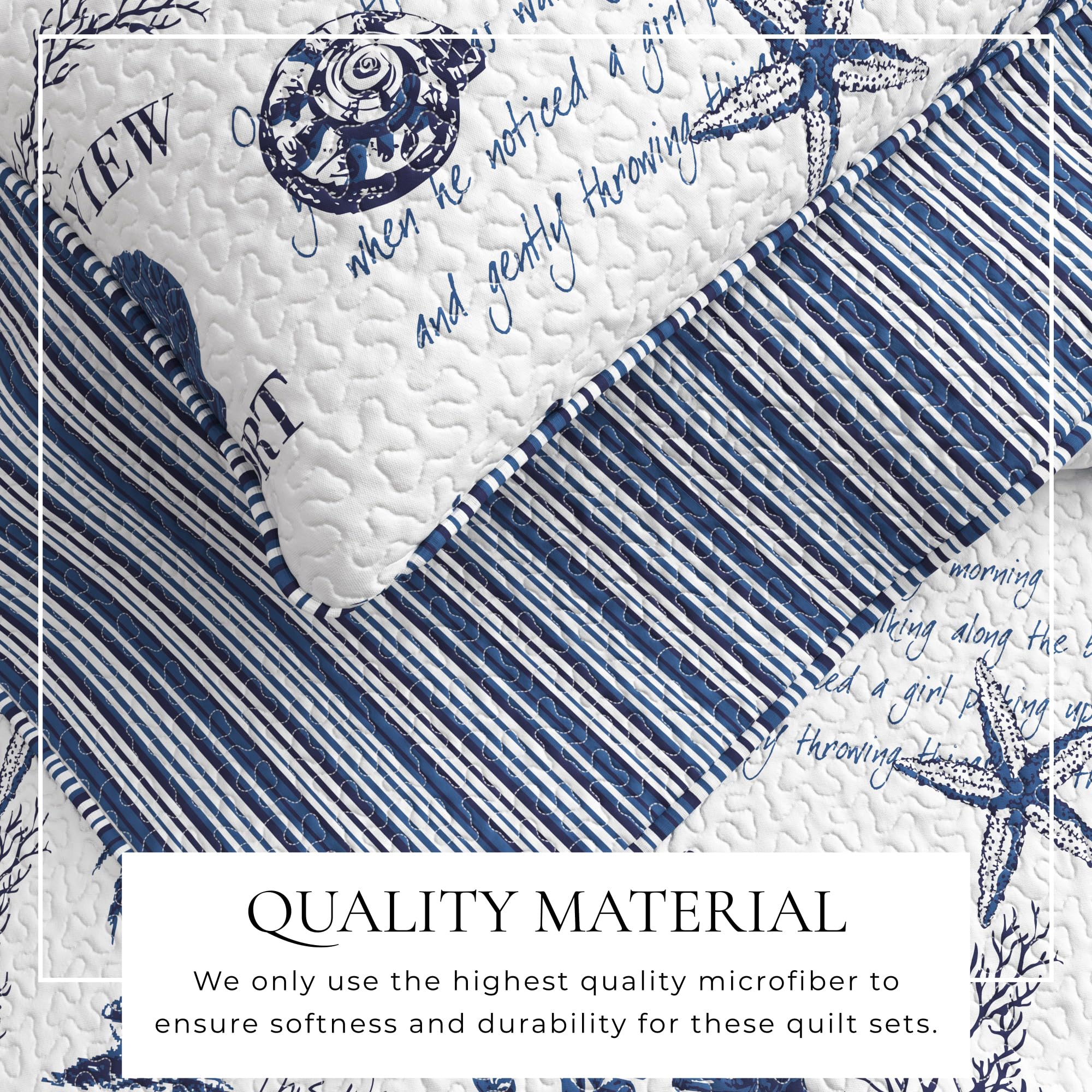 Great Bay Home navy coastal quilt shams set complements all-season layering.