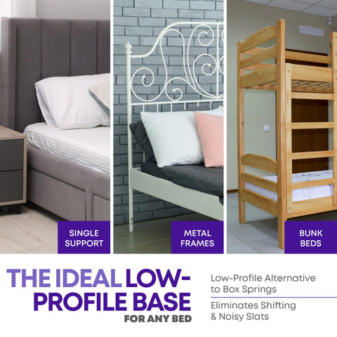 Greaton slats promote airflow under the mattress for a cooler surface