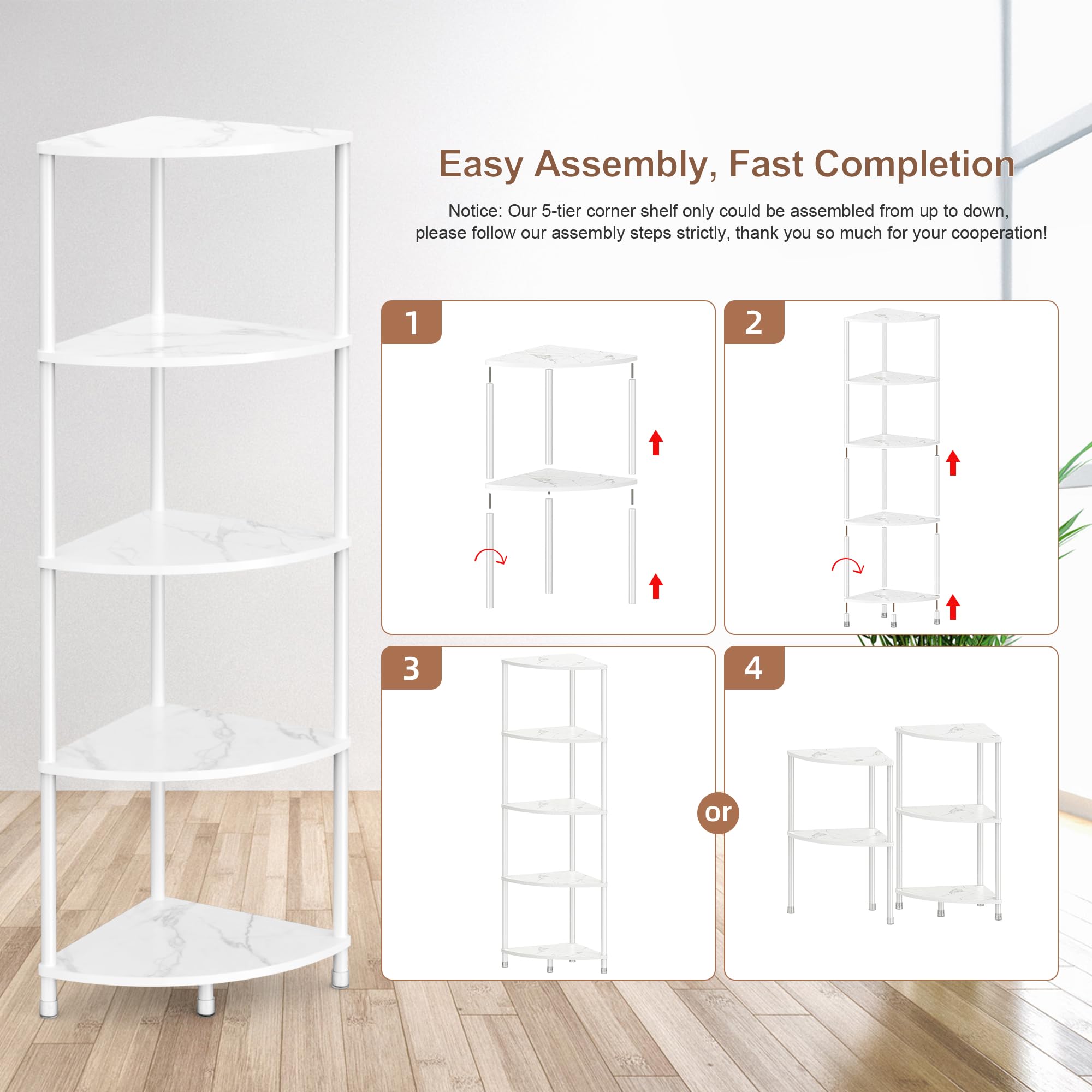 Greatseas 44.1-inch height maximizes vertical corner storage space
