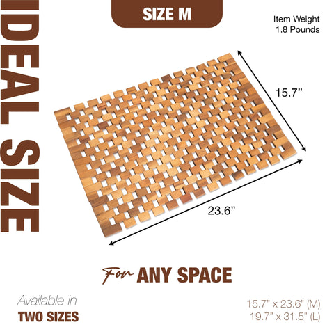 Green Alluvium Acacia Wood Mat with elevated frame for stability