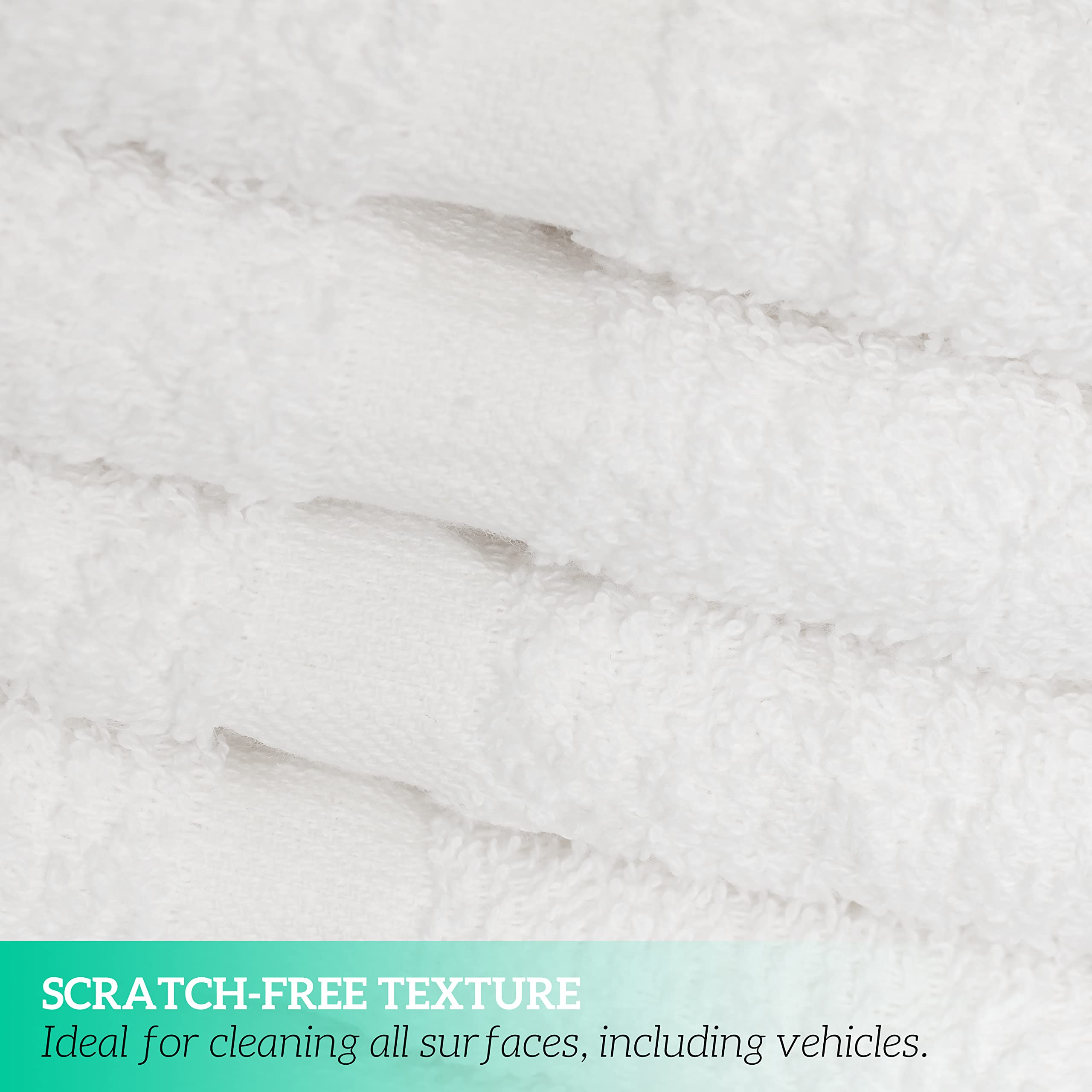 Green Lifestyle durable cotton washcloths image communicates long-lasting softness after repeated washing.