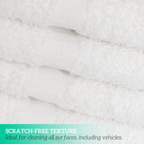 Green Lifestyle durable cotton washcloths image communicates long-lasting softness after repeated washing.