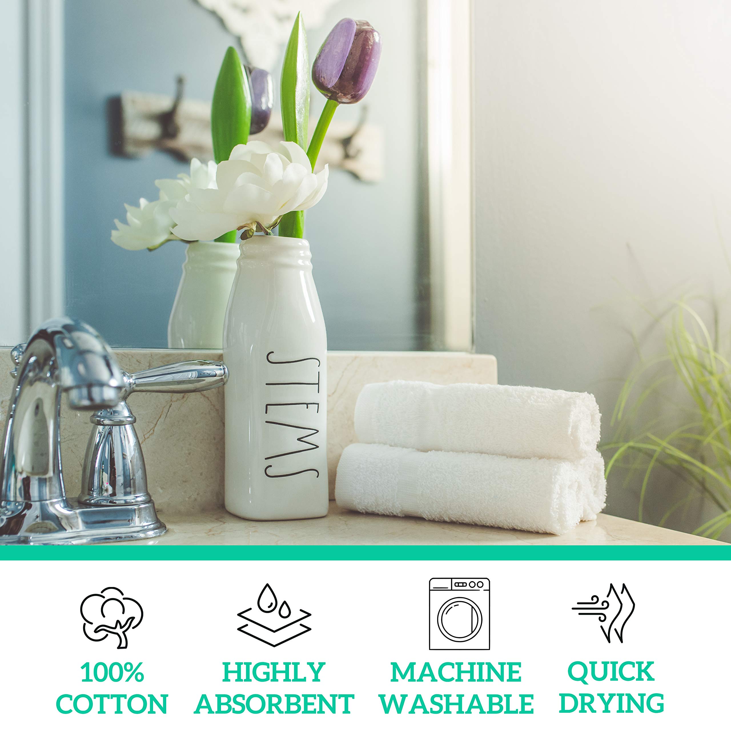 Green Lifestyle face towels cotton image showcases gentle texture ideal for face cleansing.