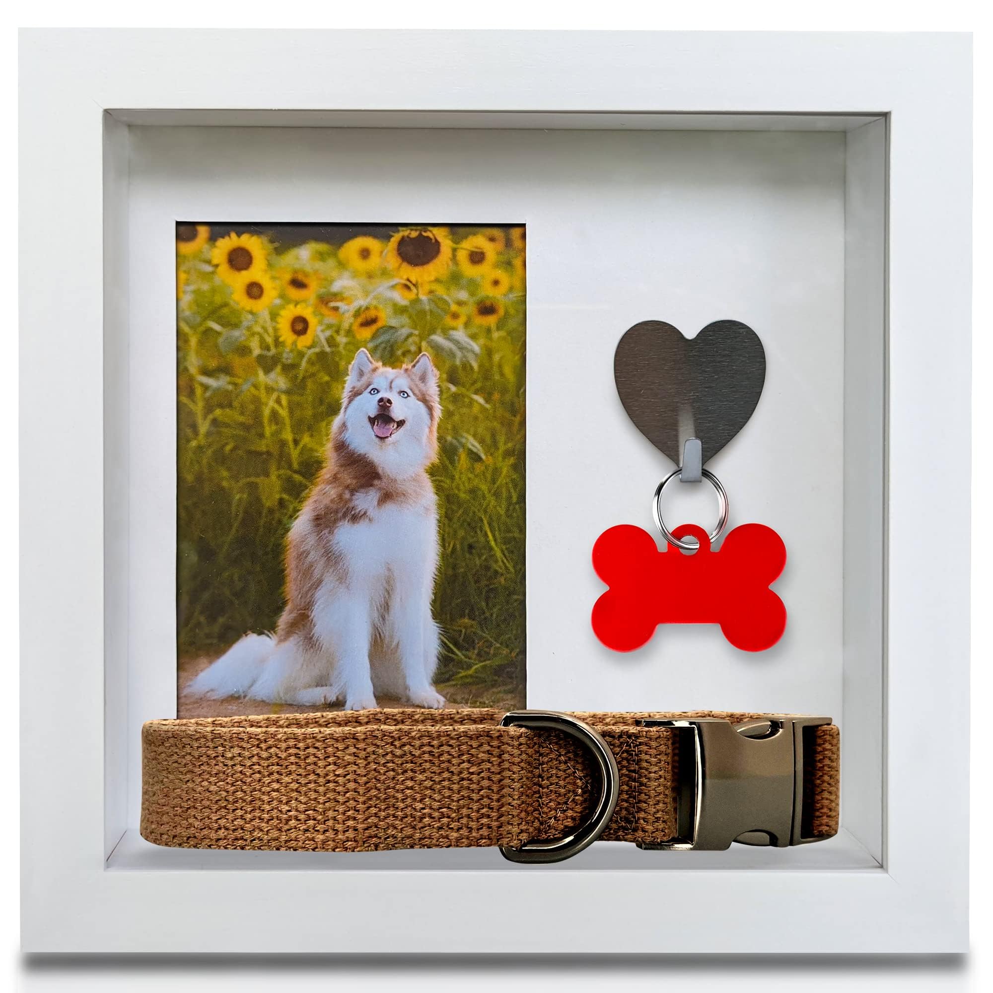 Green Pollywog shadowbox front view shows a 4x6 photo opening for memories
