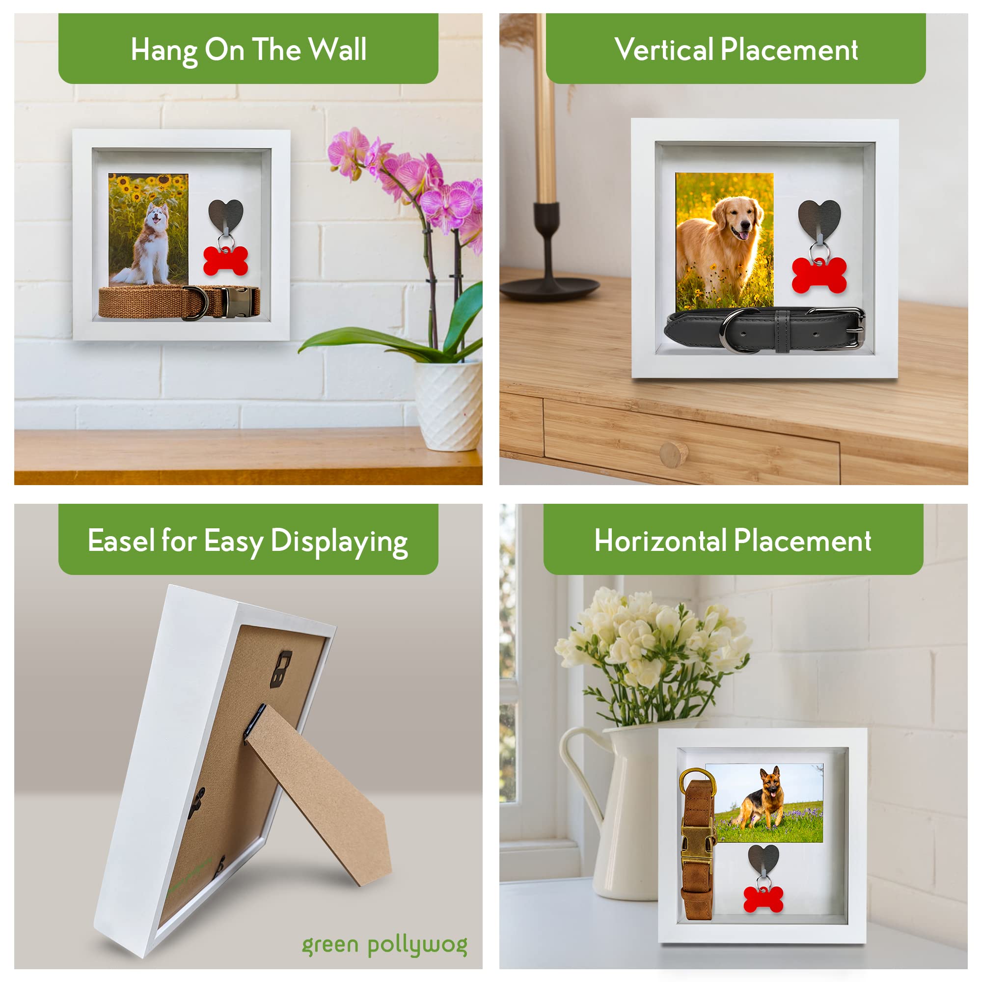 Green Pollywog brass wall mount enables secure wall display