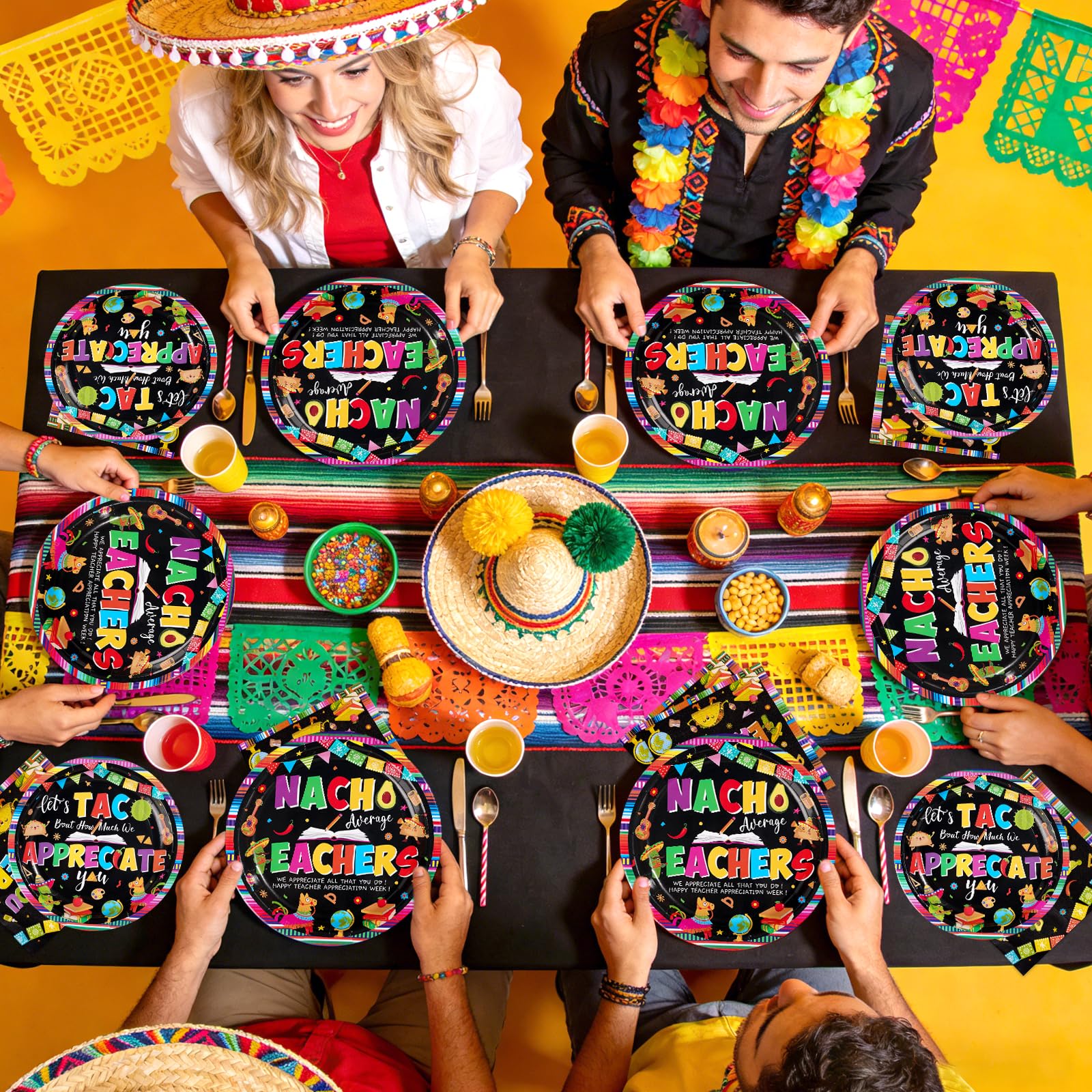 Greencian disposable dinnerware simplifies cleanup after celebrations.
