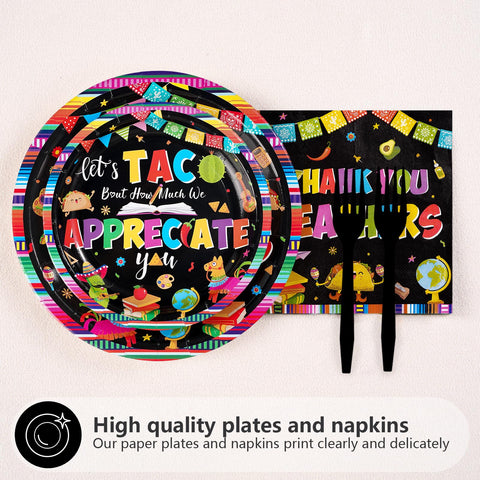 Greencian Nacho Average Teachers dessert plates for lively staff parties.