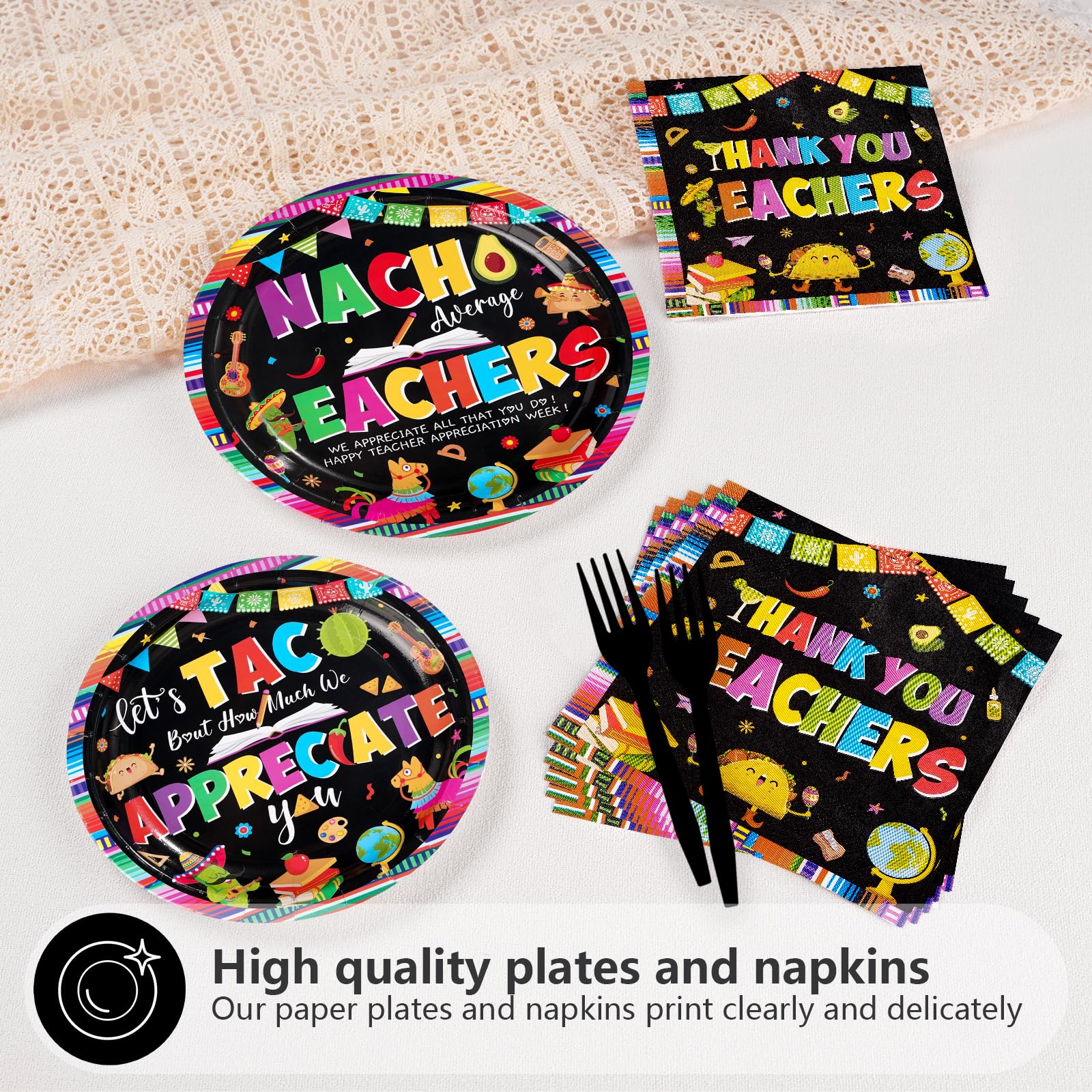 Greencian napkins in Mexican fiesta style for spills and celebration.