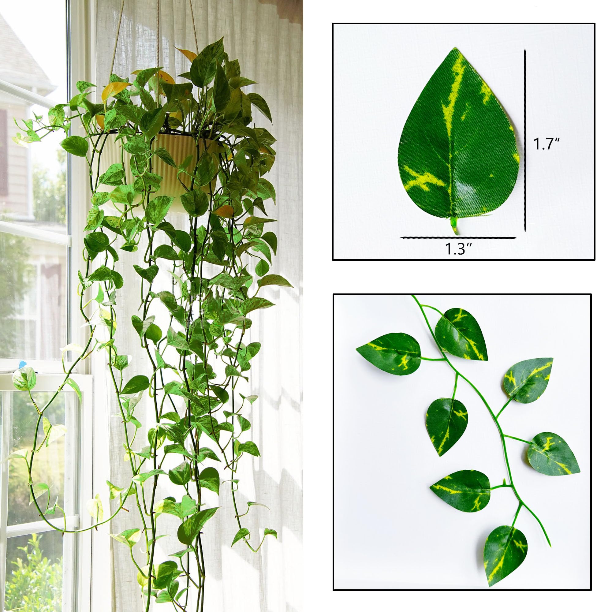 GreeneryVine lifelike foliage on wall for a natural backdrop.