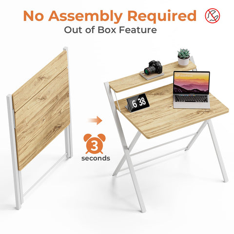 GreenForest 2-tier desk design keeps essentials organized within reach.