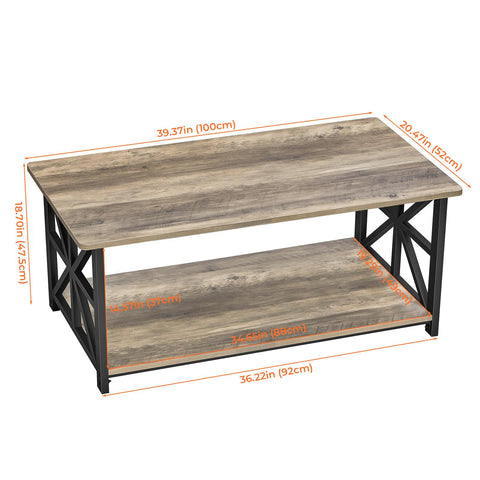 GreenForest coffee table measures 39 inches in length for compact living rooms