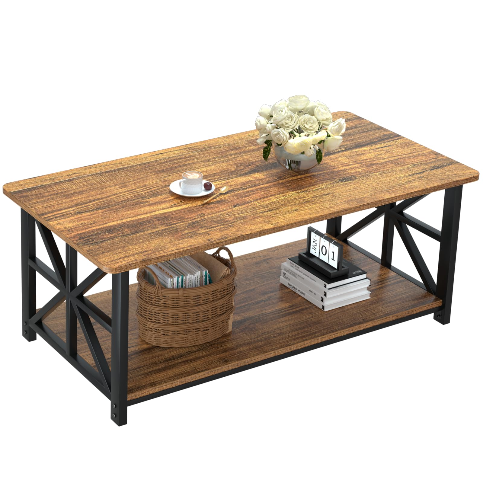 GreenForest coffee table with round corners, kid-friendly safety.