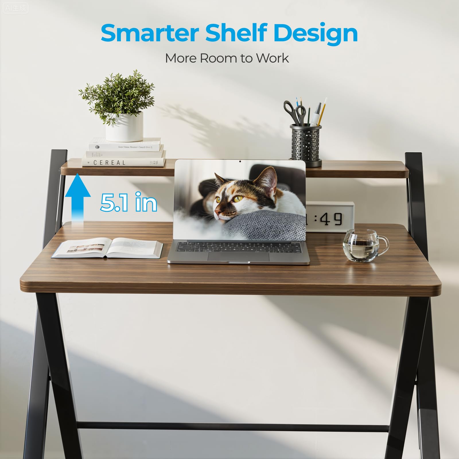 GreenForest compact desk for dorms espresso fits tight corners with style.